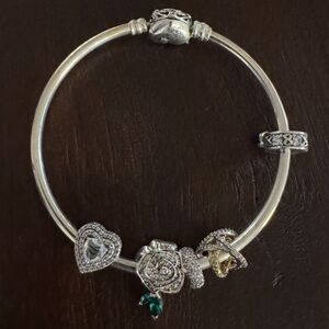 Pandora bracelet 7.5 with charms